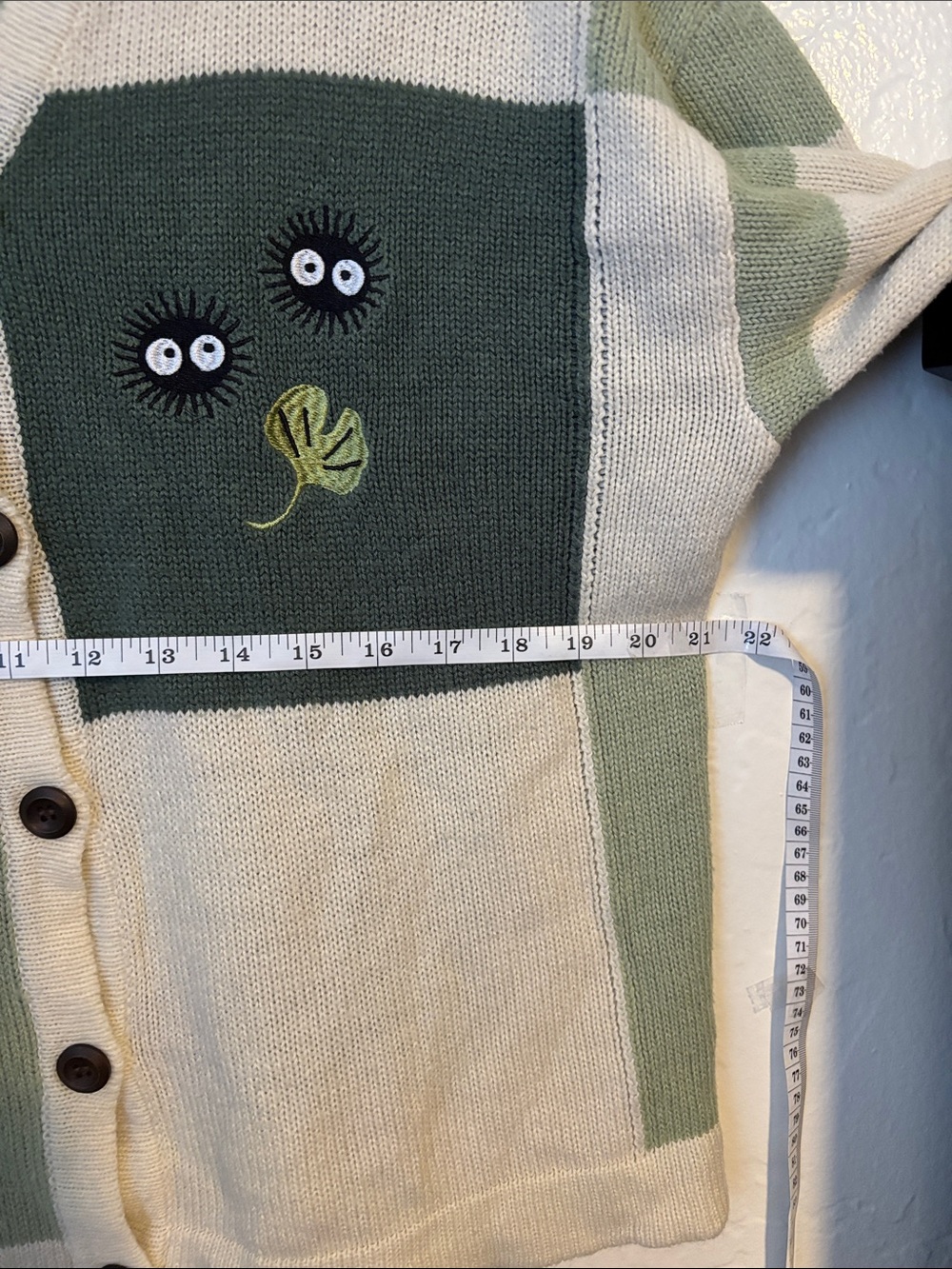 Her Universe Green and Cream Totoro Stripe Cardigan - Picture 7 of 7